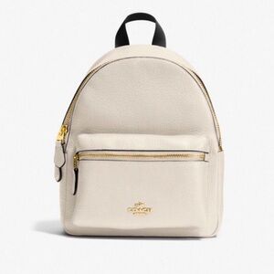 Coach Charlie Mini Backpack Chalk White Black With Dustbag